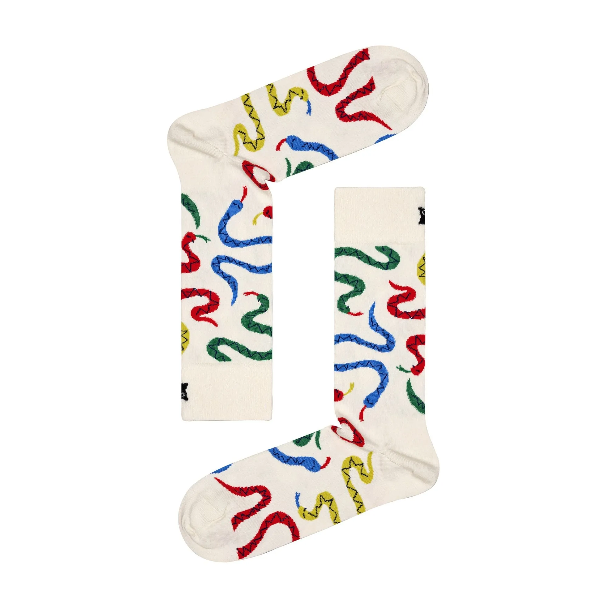 1 Pack Unisex Cotton Bright Colourful Snakes Design Socks