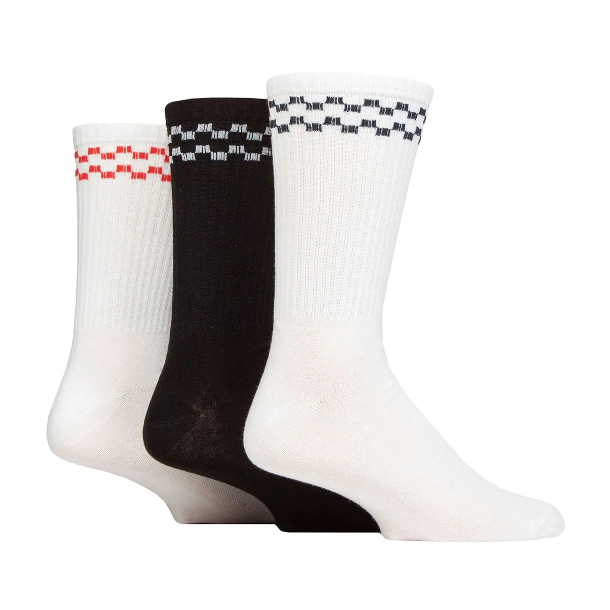 3 Pack Mens Retro Double Stripe Sport Socks