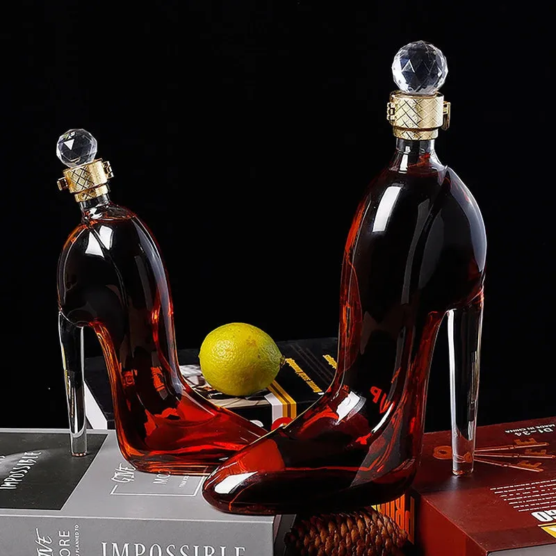 375ml 700ml High-Heels Shoes Shaped Whisky Decanter Glass Crystal