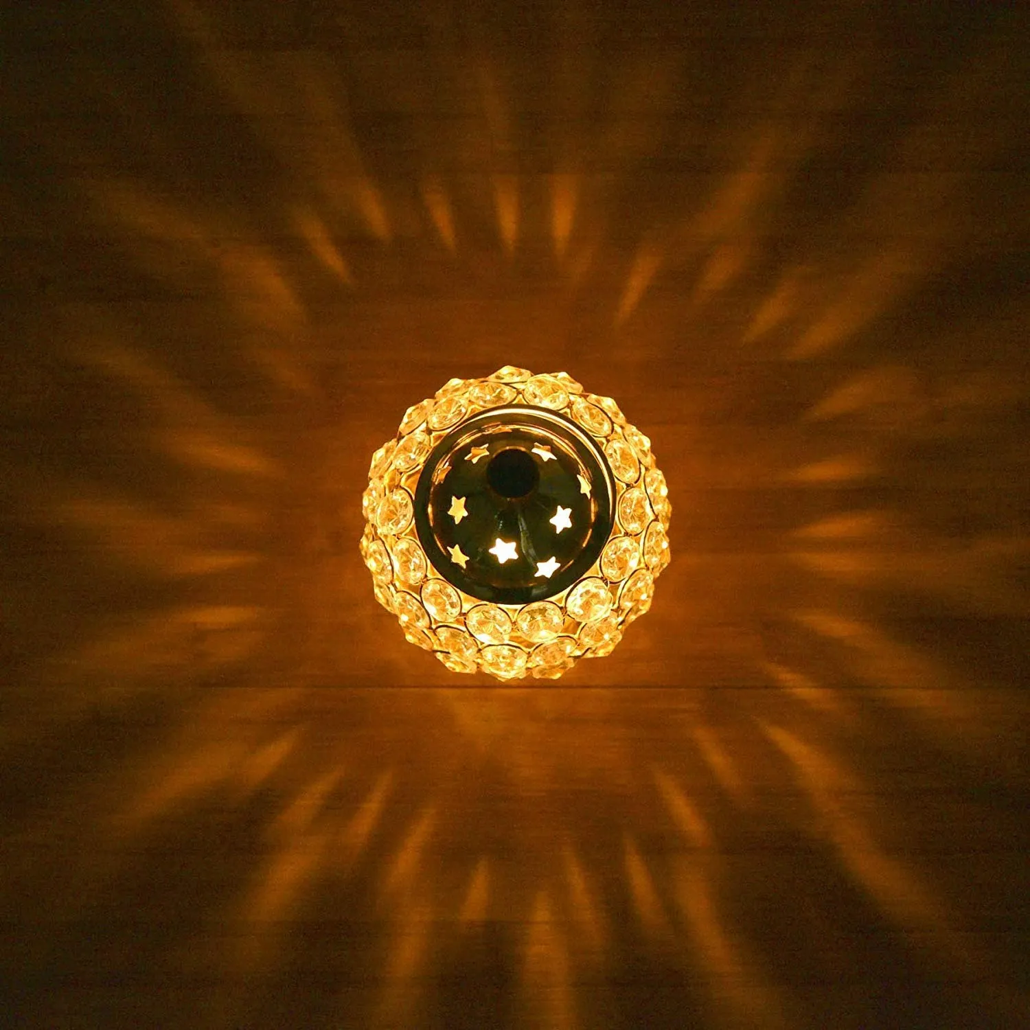 Akhand Diya Decorative Brass Crystal Oil Lamp