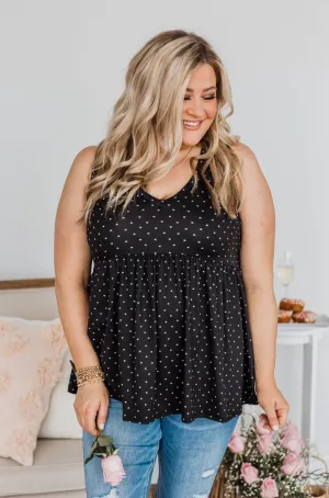 Always Be Yours V-Neck Tank Top- Black