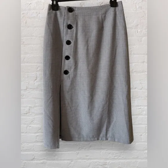 Anthropologie X Mare Mare Asymmetrical Button-down Midi Skirt Side Slit Size XS