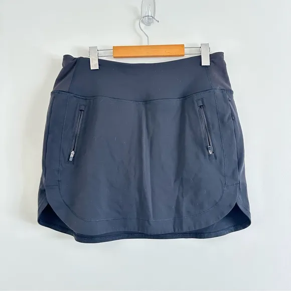 Athleta Fairway Gold Skort 16” Black Size Large Tennis Running Golf Athleisure