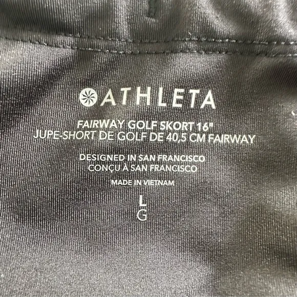 Athleta Fairway Gold Skort 16” Black Size Large Tennis Running Golf Athleisure