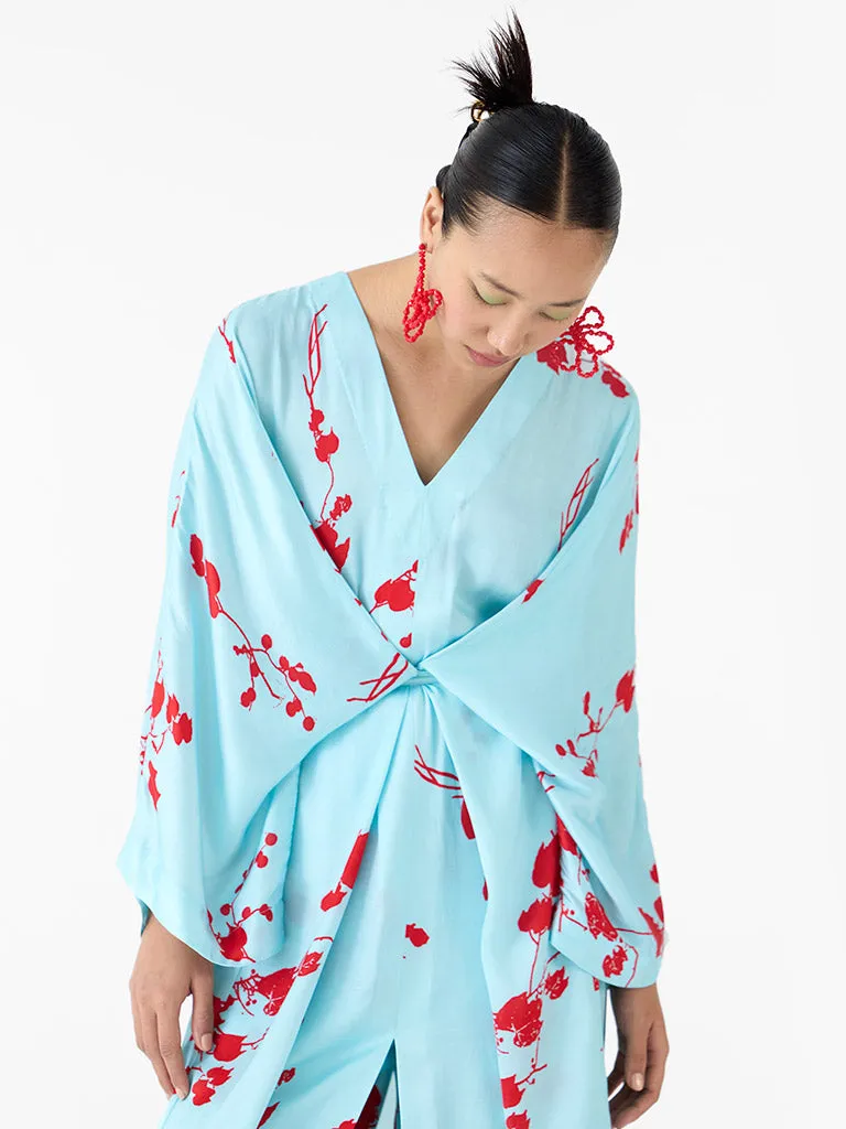 Baby Sakura Kimono Dress & Pants Co-ord Set