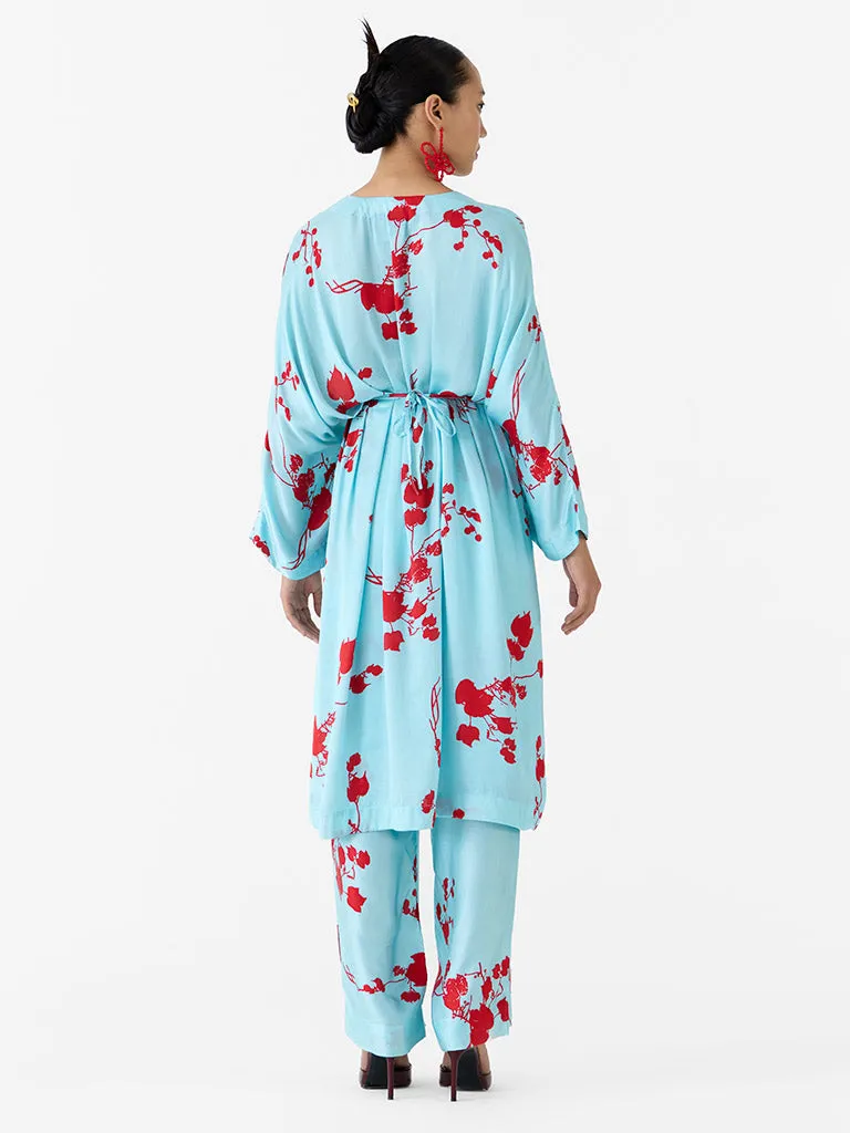 Baby Sakura Kimono Dress & Pants Co-ord Set