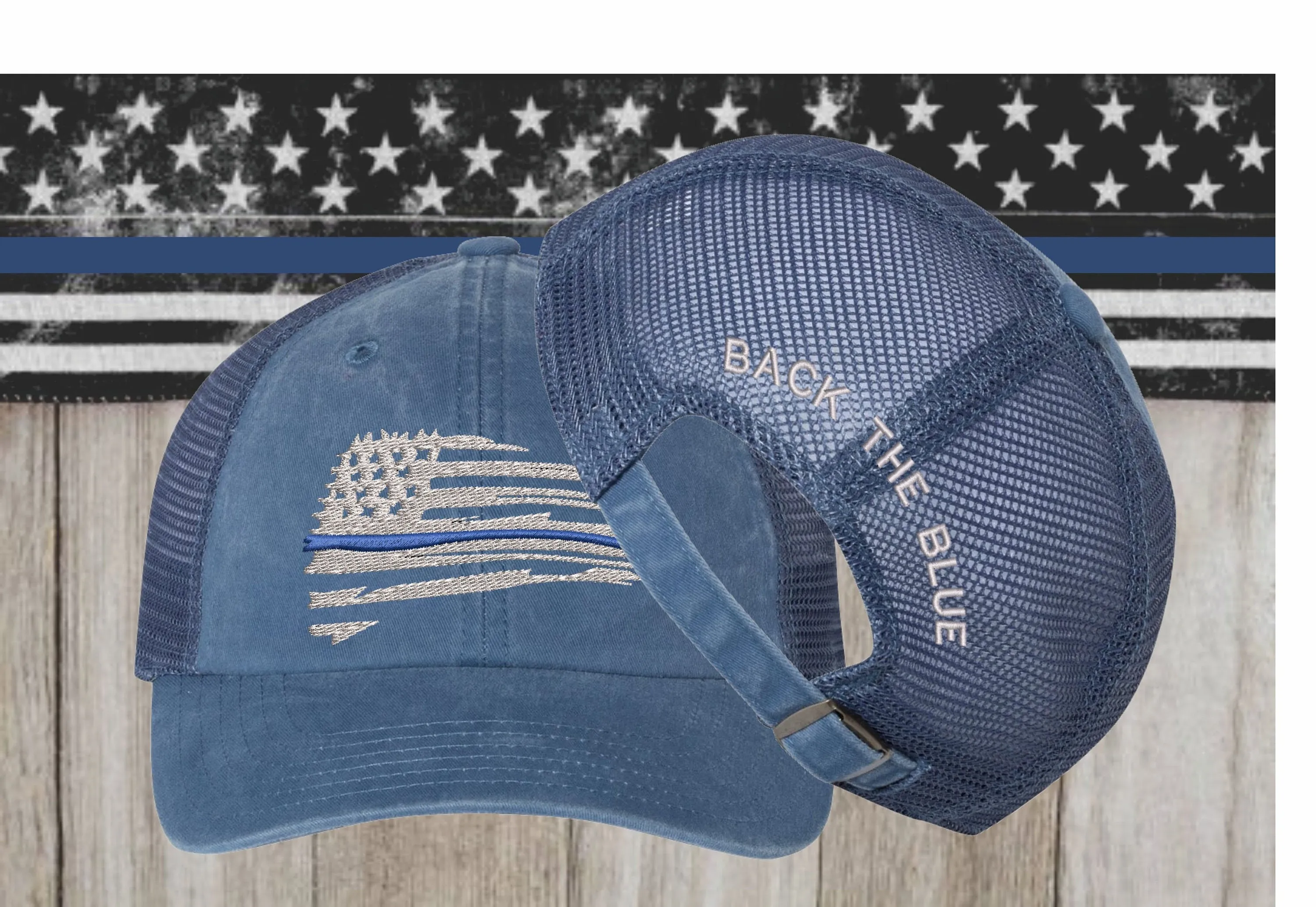 Back the Blue Embroidered Cap