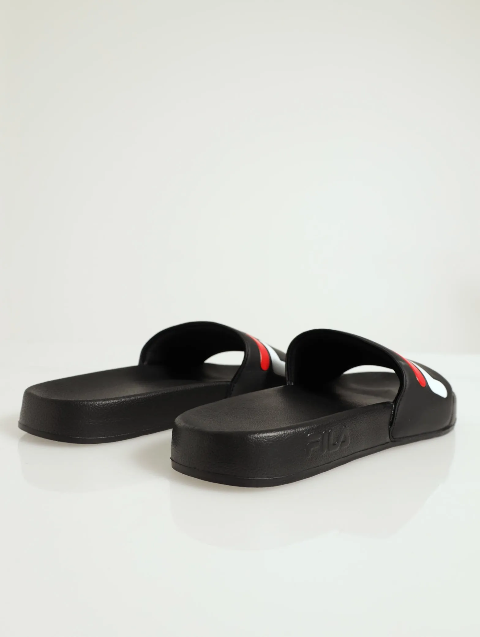 Basic Branded Open Toe Pool Slide - Black