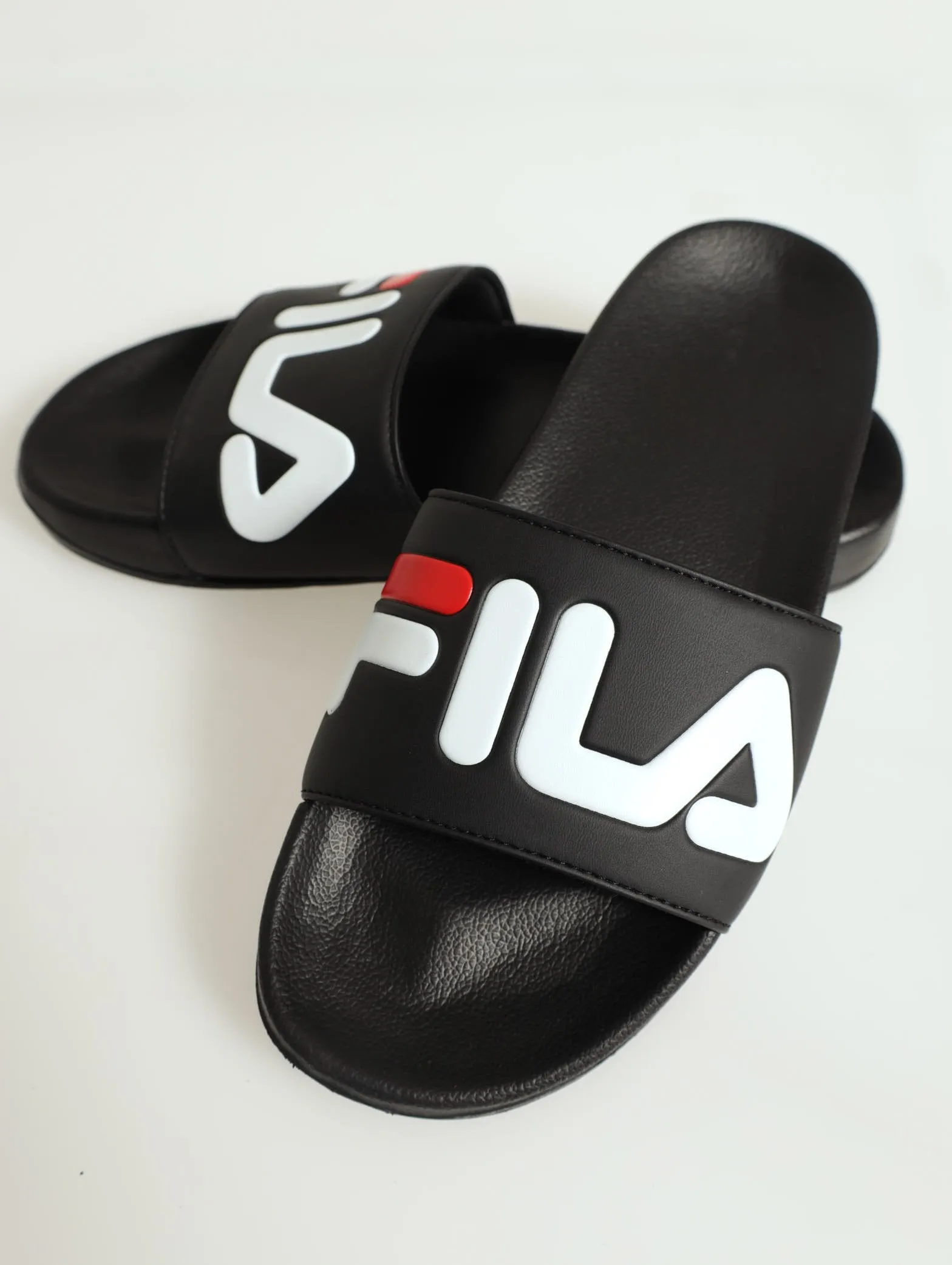 Basic Branded Open Toe Pool Slide - Black