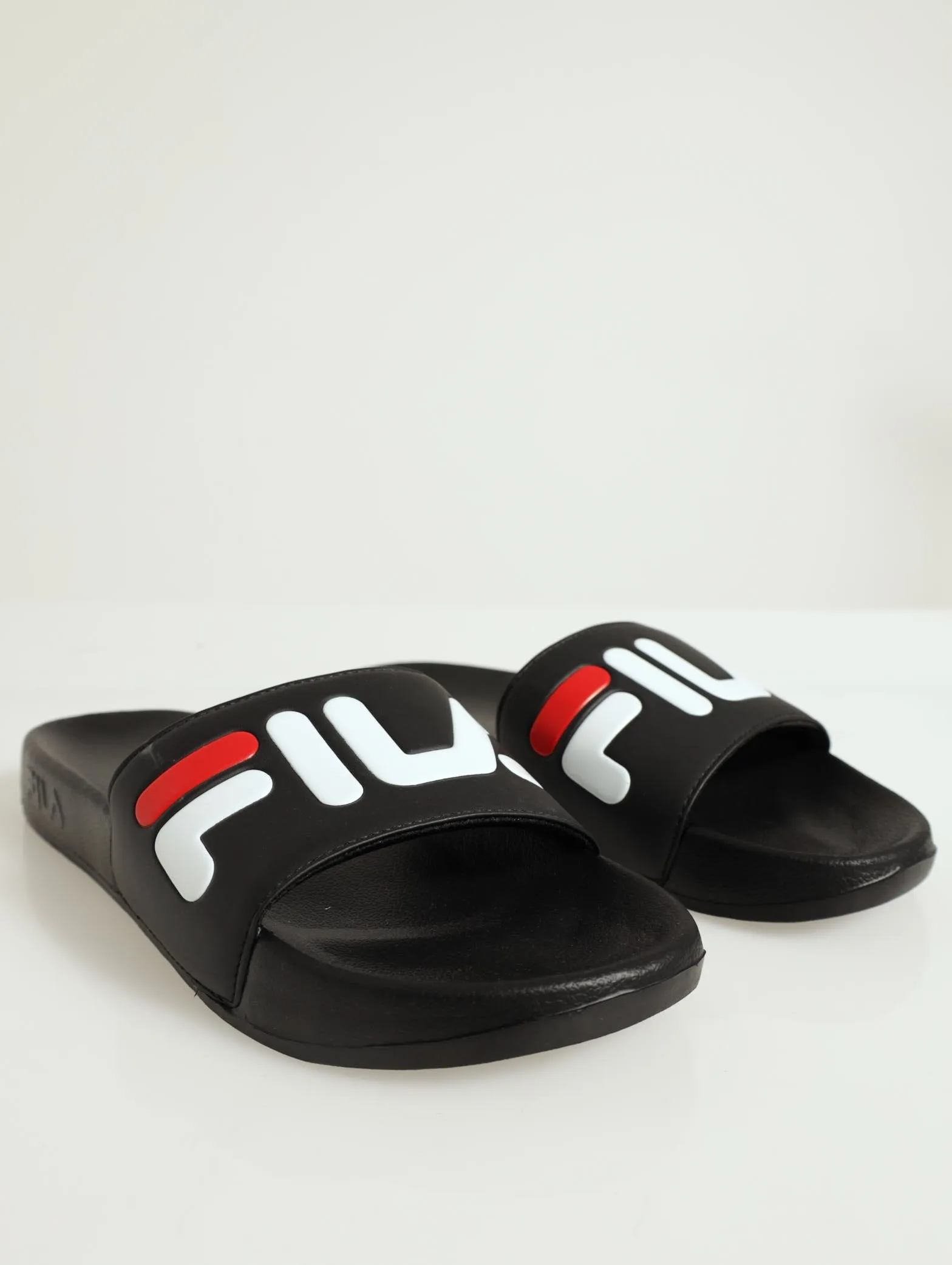 Basic Branded Open Toe Pool Slide - Black