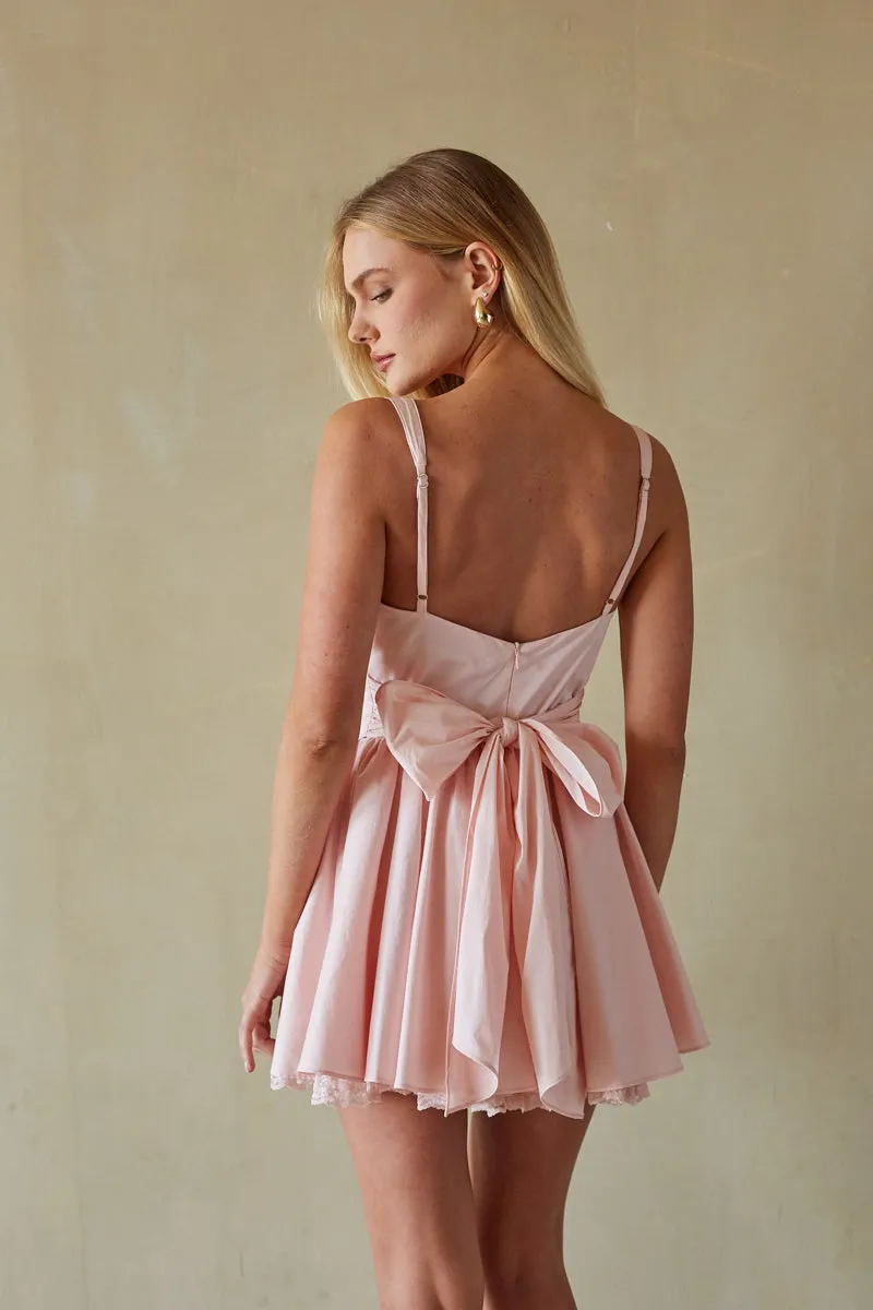 Belle Lace Trim Corset Mini Dress