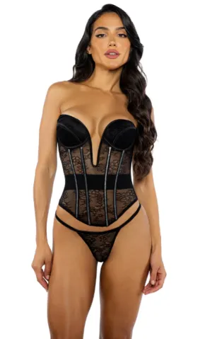 Belle Noir 2-Piece Corset Set - LI710
