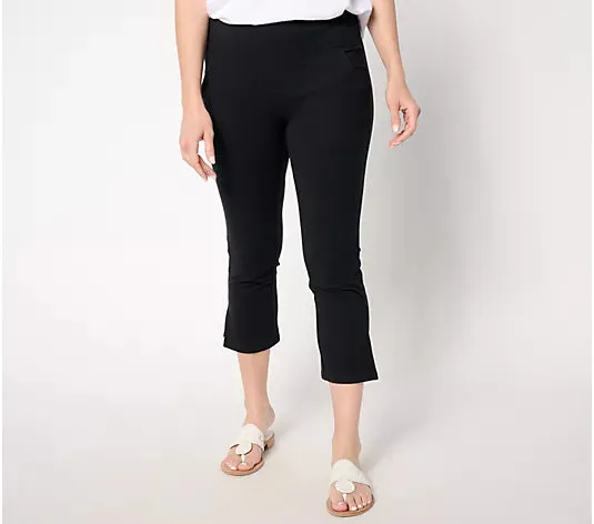 BLACK A648210 Women with Control Tummy Control Petite Knit Crop Pants (MULTIPLE SIZES AVAILABLE)