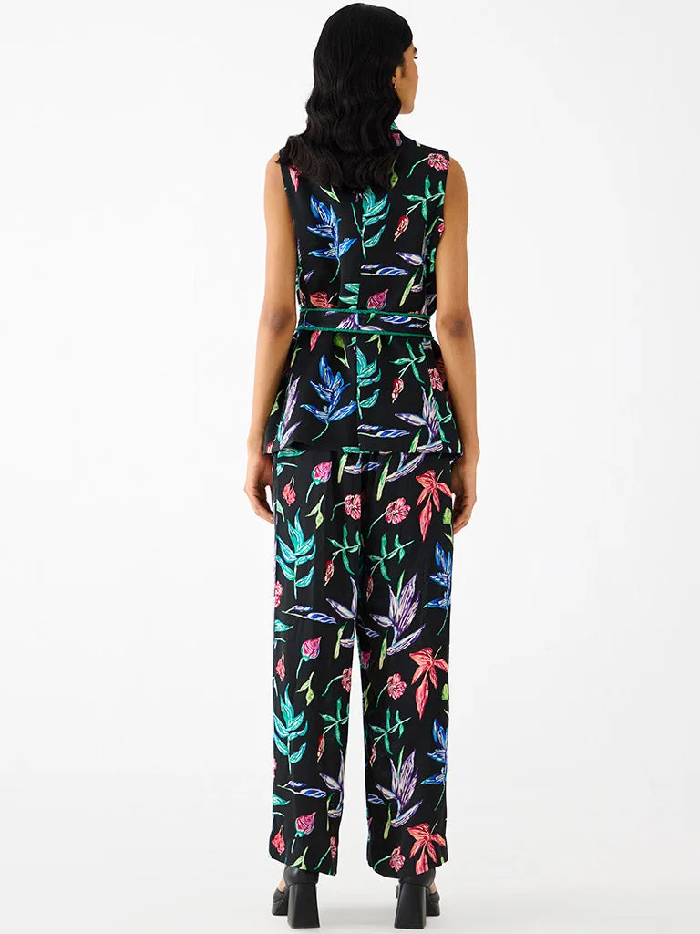 Black Botanica Blazer Set