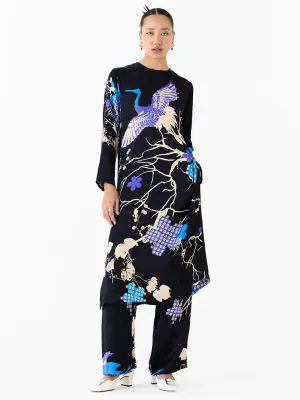 Black Crane Tunic & Pants Co-ord