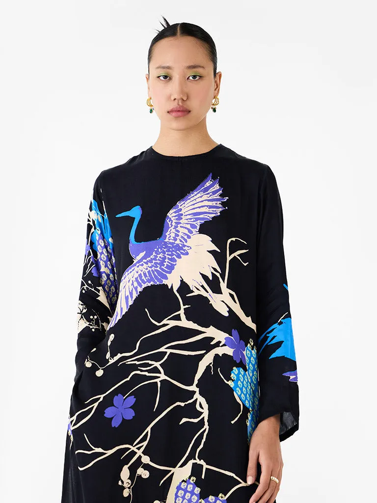 Black Crane Tunic & Pants Co-ord