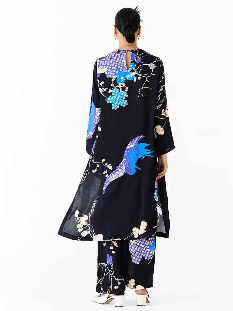 Black Crane Tunic & Pants Co-ord