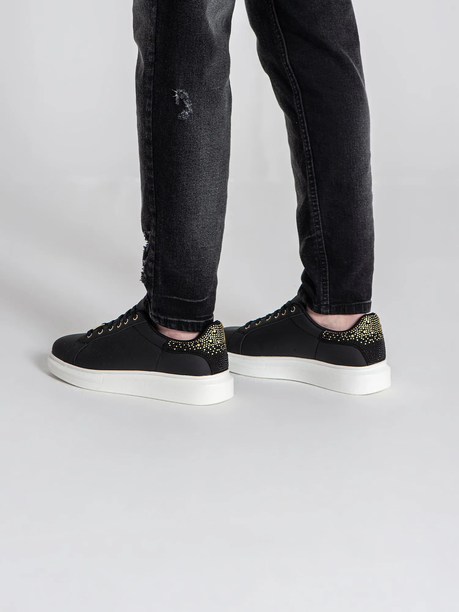 Black Crystal Fade Sneakers