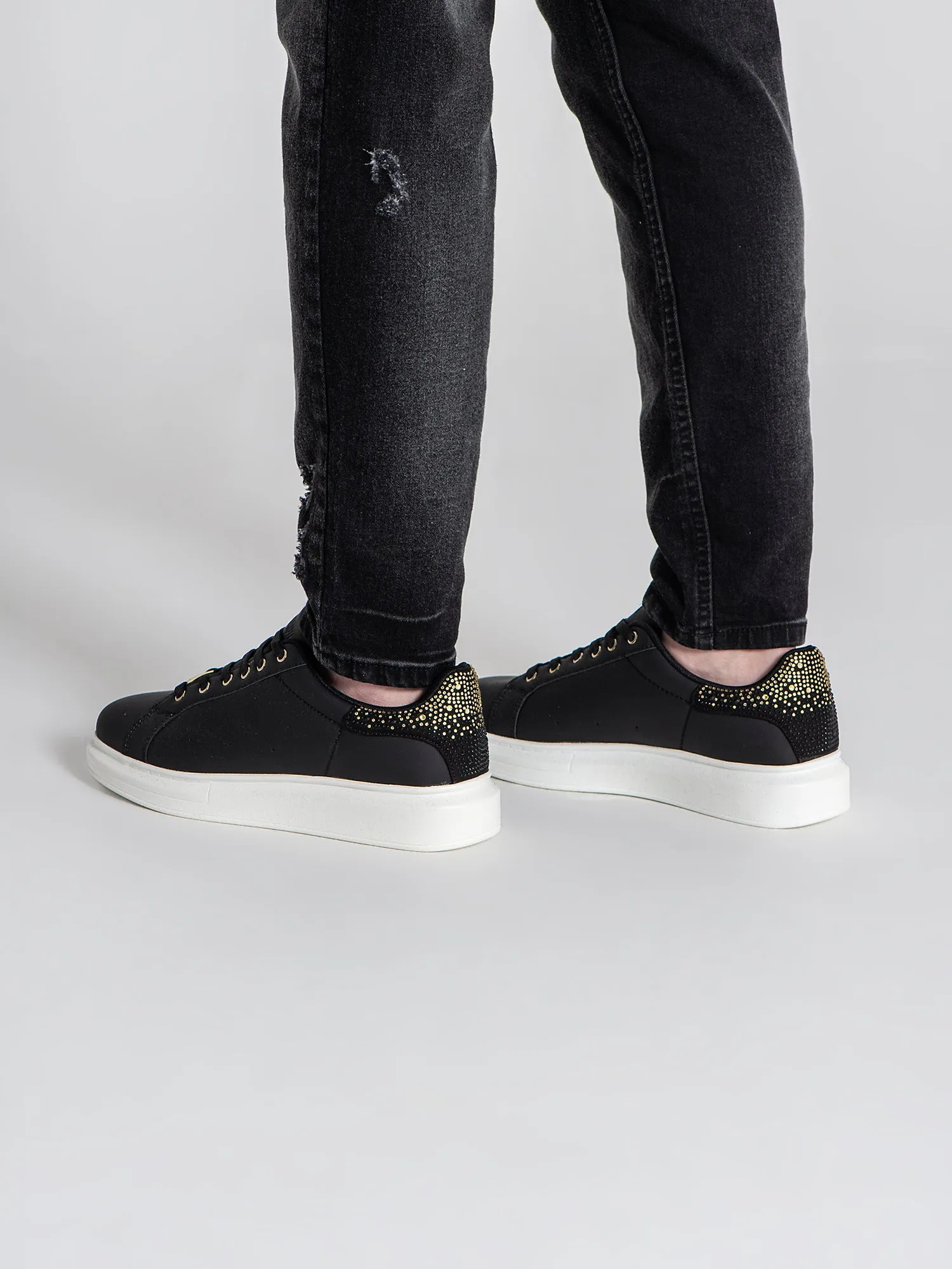 Black Crystal Fade Sneakers