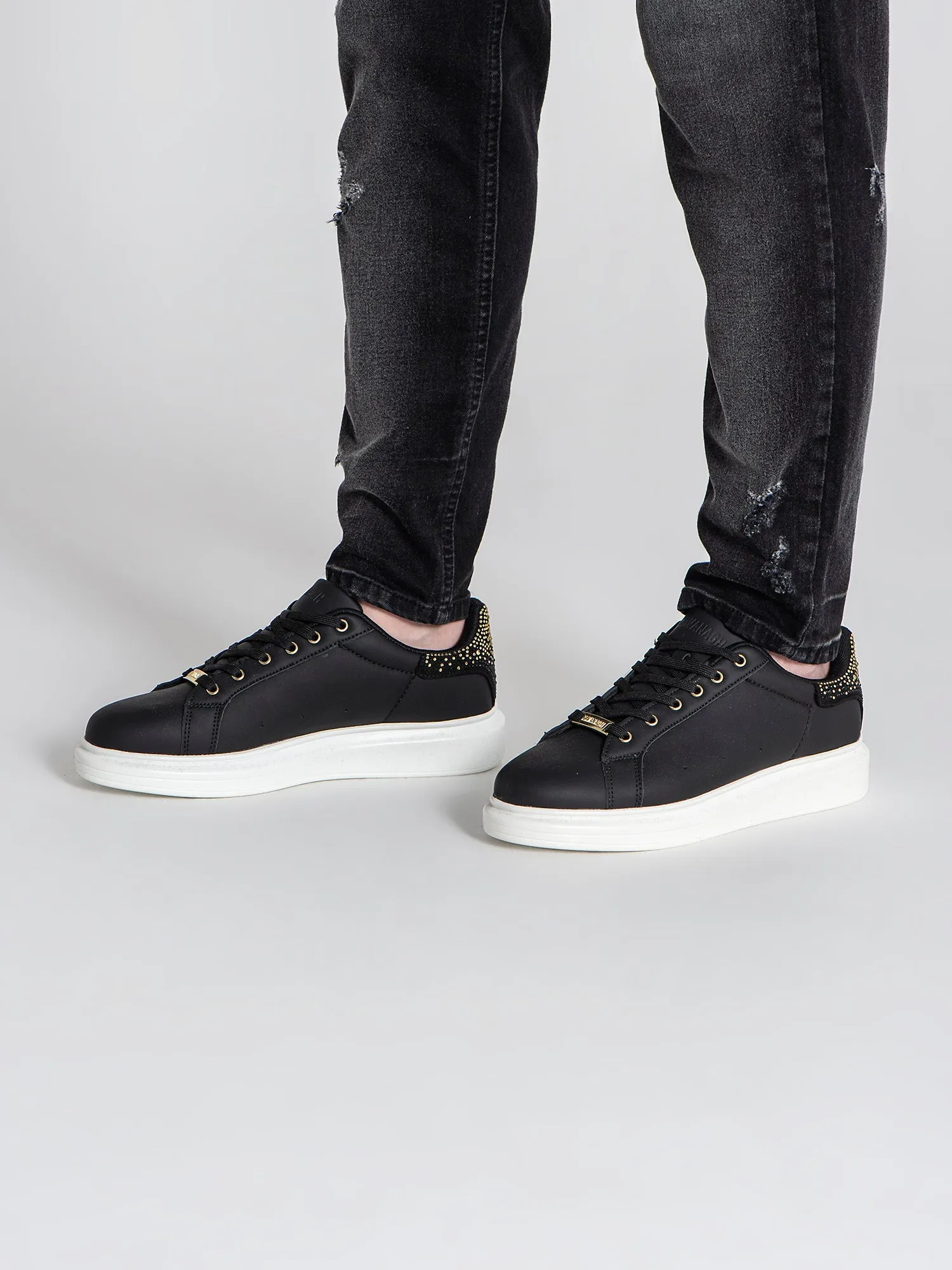 Black Crystal Fade Sneakers