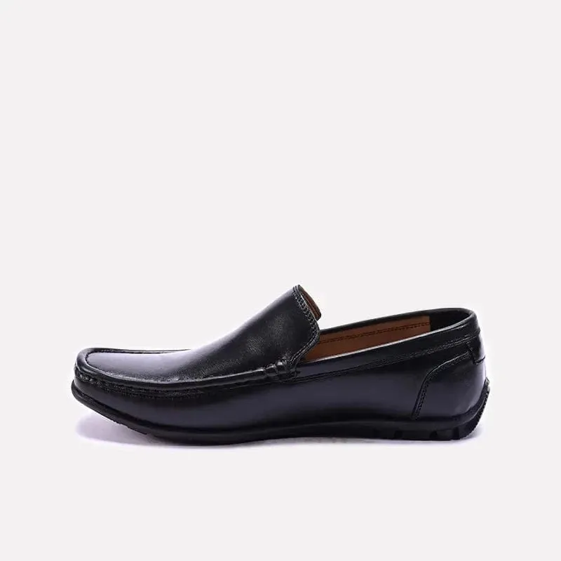 Black Plain Loafers For Men 0130880