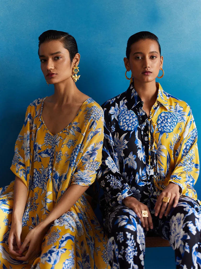 Black Yellow Pineapple Co-ord Set
