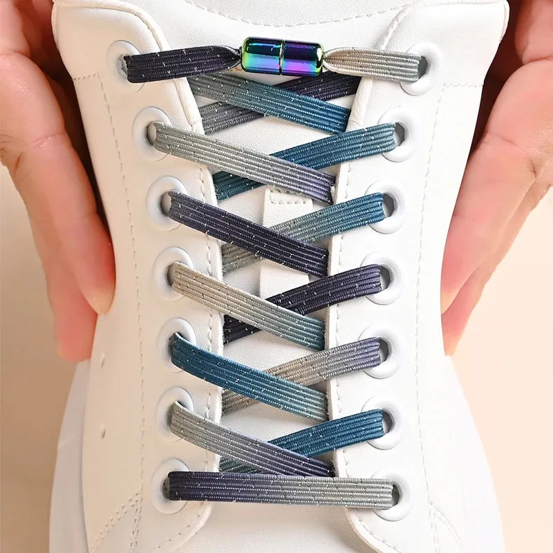 ✨Bouncy Rainbow No-Tie Laces 🌈 - Fun & Stylish Elastic Shoelaces for All Ages! 🎉