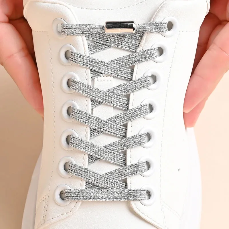 ✨Bouncy Rainbow No-Tie Laces 🌈 - Fun & Stylish Elastic Shoelaces for All Ages! 🎉