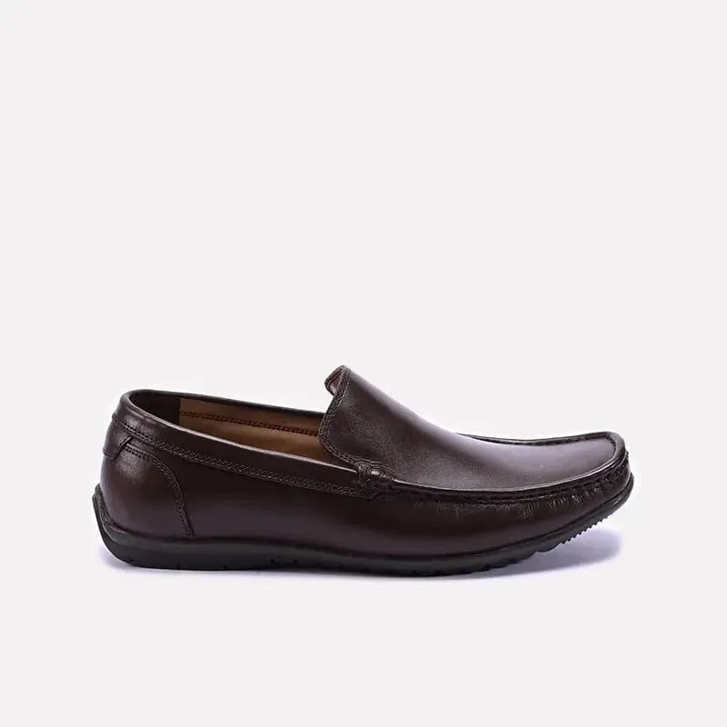 Brown Plain Loafers For Men 0130880