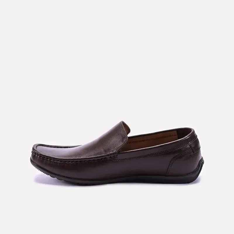 Brown Plain Loafers For Men 0130880