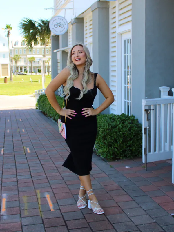 Cabo Nights Knit Sleeveless Bodycon Dress, Black