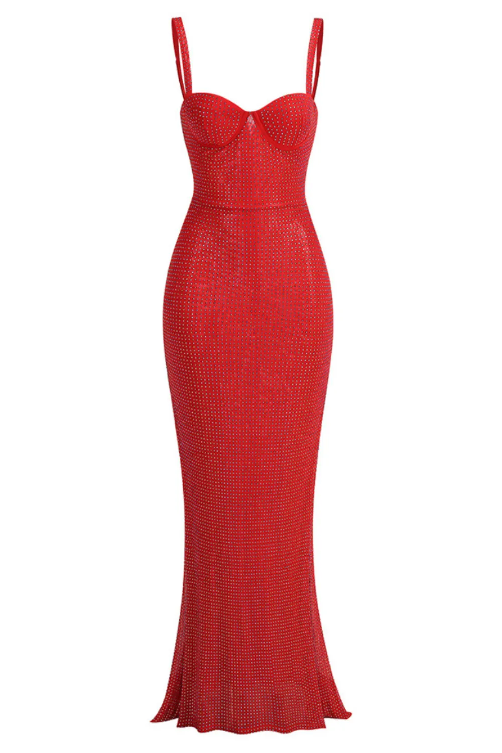 CAISSIE RED - LONG MERMAID EVENING DRESS