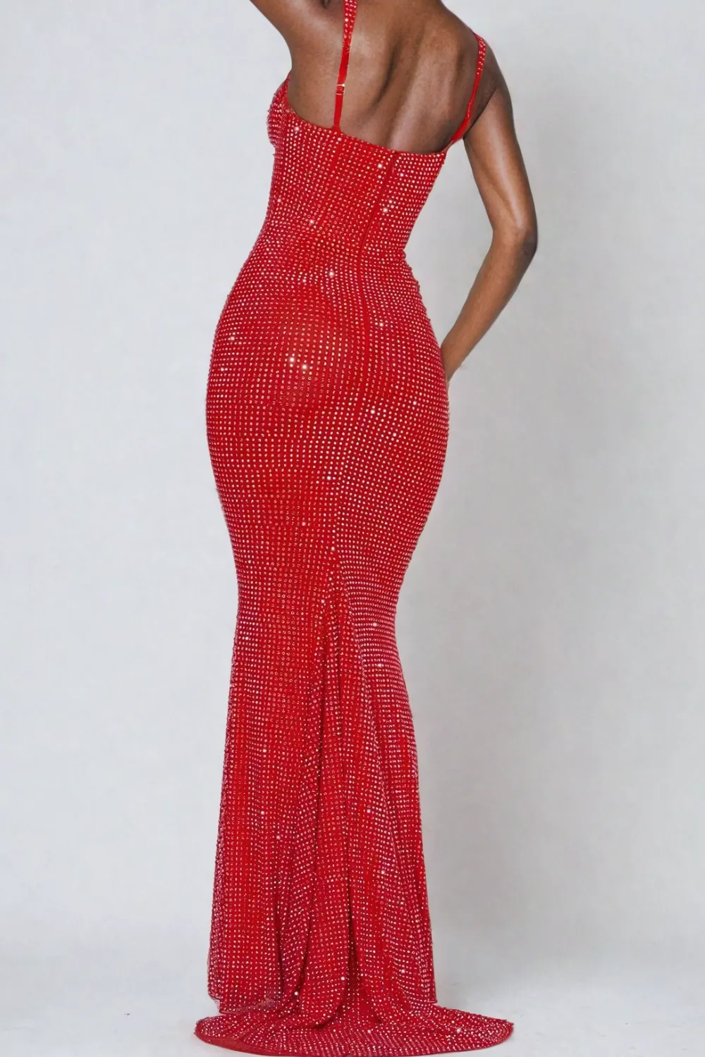CAISSIE RED - LONG MERMAID EVENING DRESS