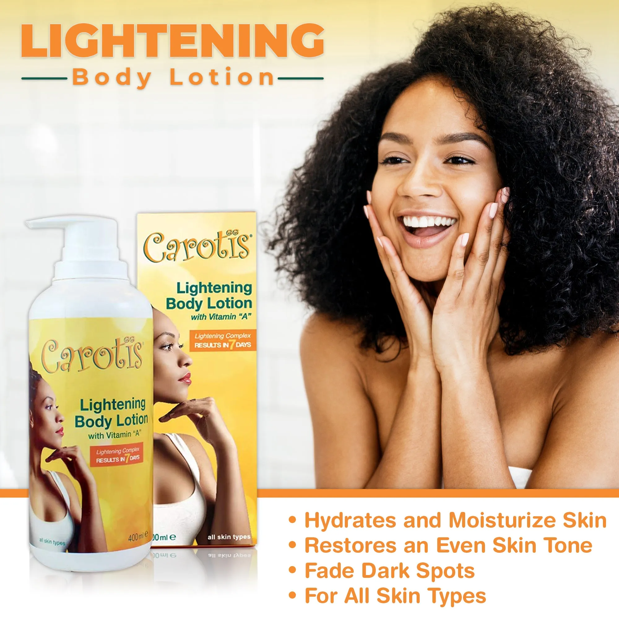 Carotis Lightening Body Lotion with Vitamin A - 400ml / 14.10 fl oz