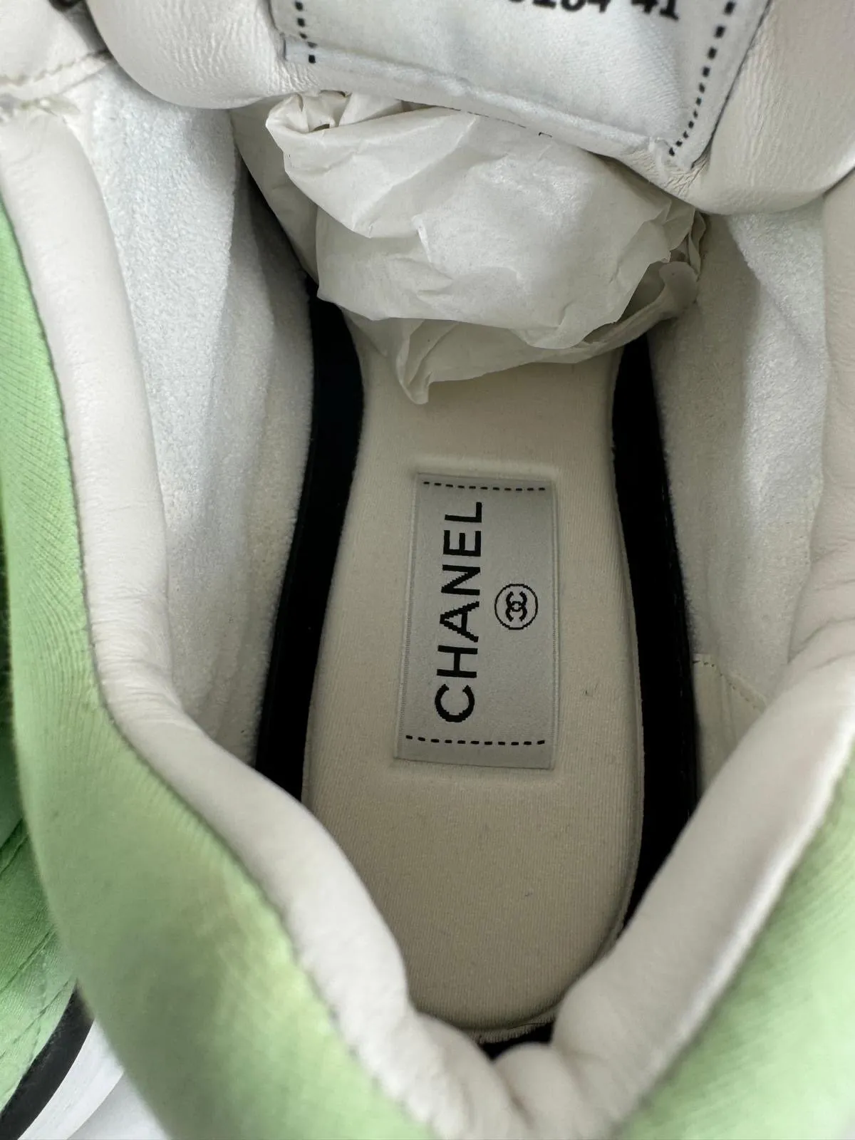 CHANEL INTERLOCKING CC LOGO SUEDE MIXED FABRIC SNEAKERS