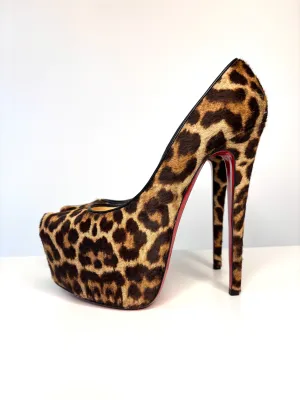 Christian Louboutin Daffodile Pony Leopard Platform Heels 40 UK7 - Preloved