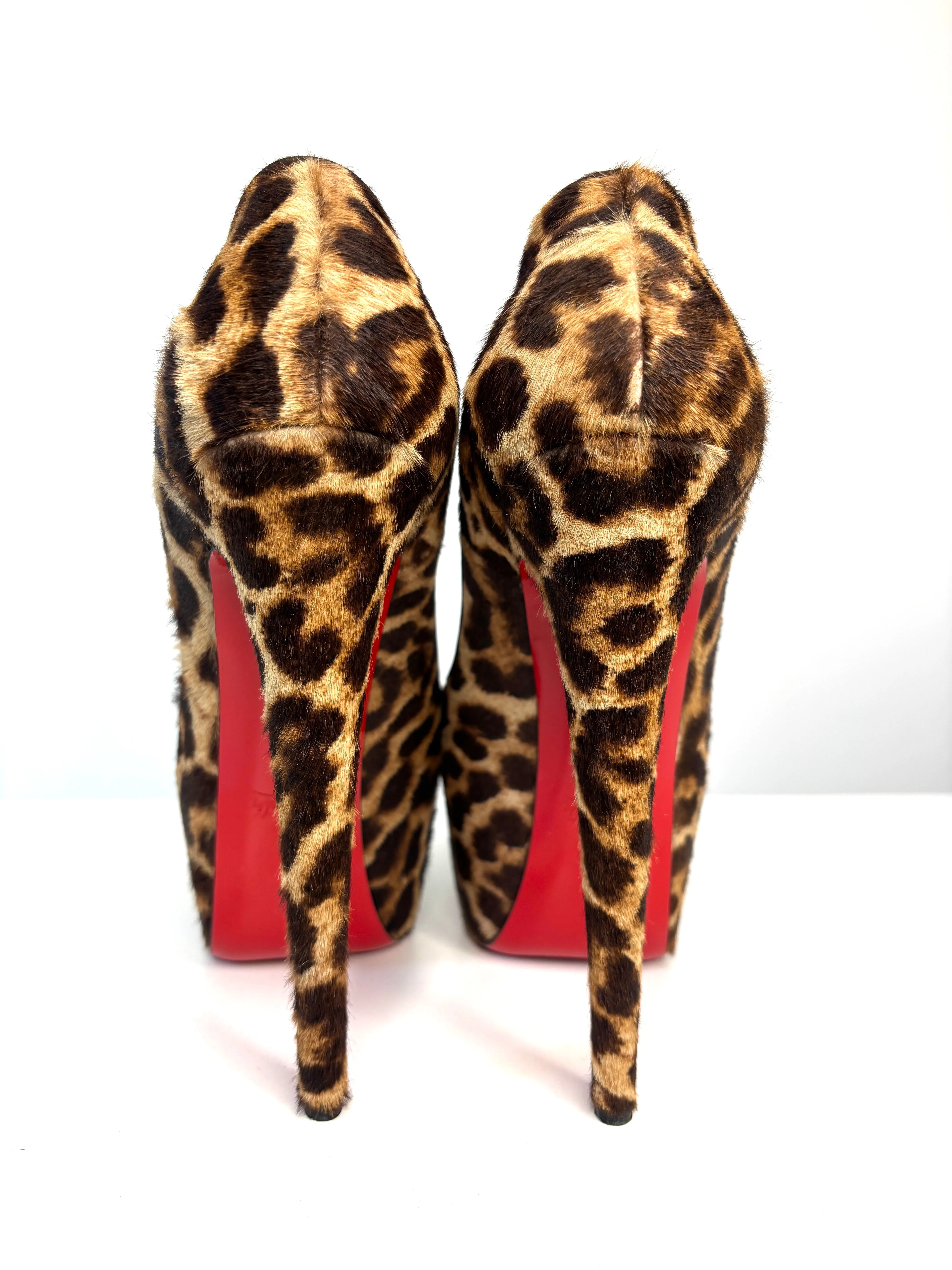 Christian Louboutin Daffodile Pony Leopard Platform Heels 40 UK7 - Preloved