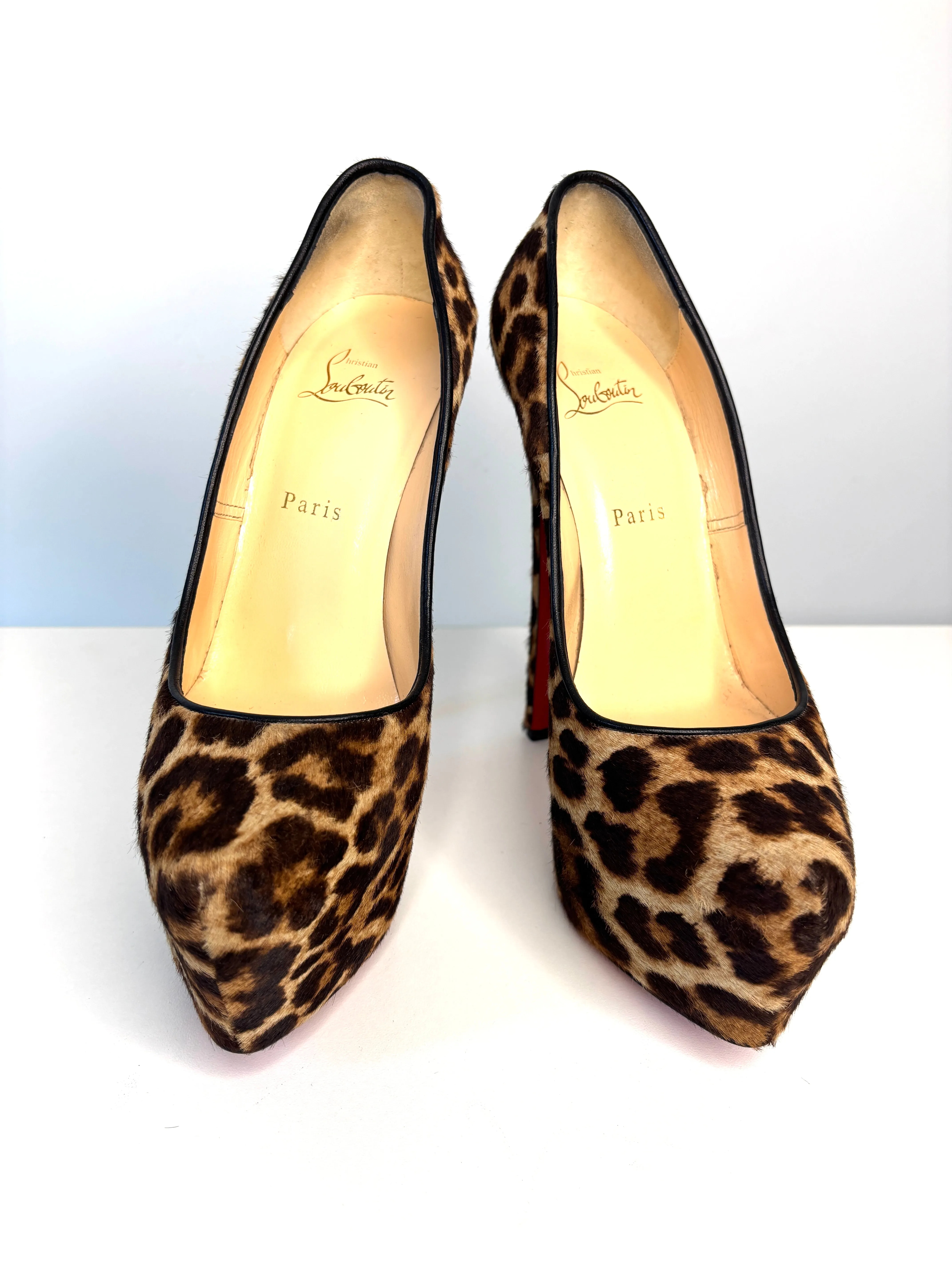 Christian Louboutin Daffodile Pony Leopard Platform Heels 40 UK7 - Preloved
