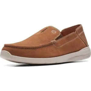 Clarks Men's Gorwin Step Sneaker Tan Leather Slip On NEW 8 W