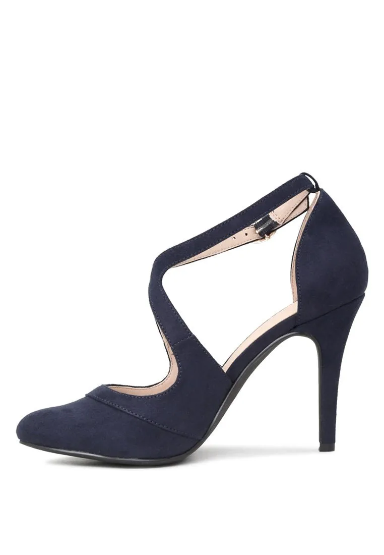 Close Toe Cross Strap Heel Sandals