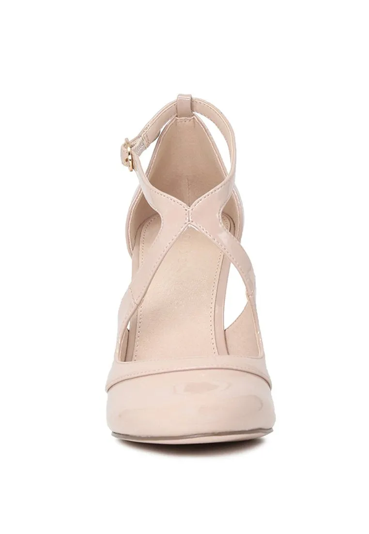 Close Toe Cross Strap Heel Sandals