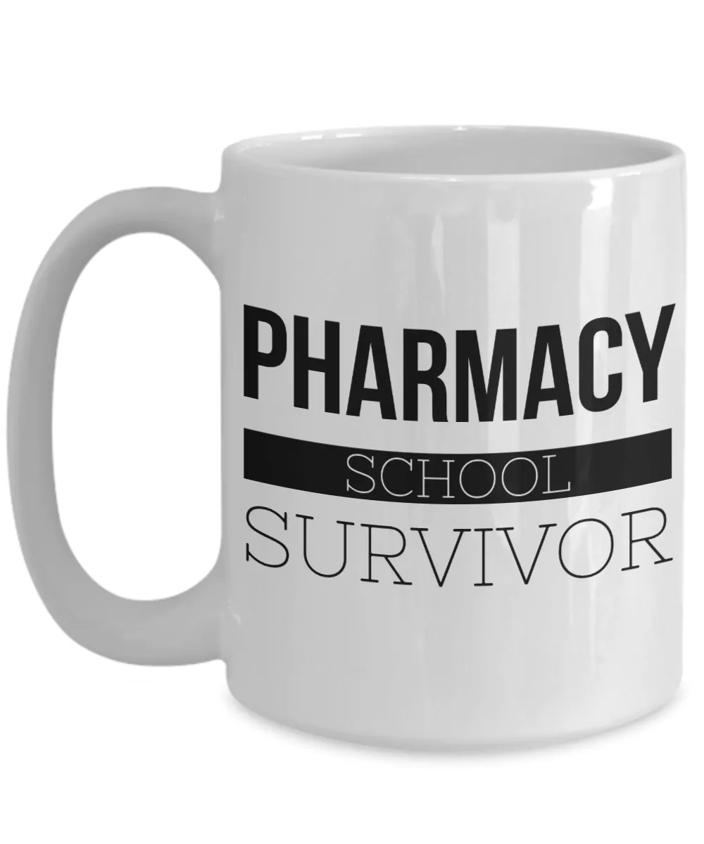 Coffee Mug Gifts for Pharmacy Graduation - Pharmacy School Survivor Ceramic Coffee Cup
