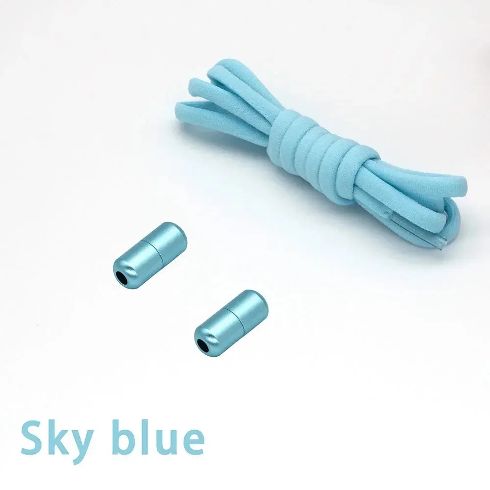 Colorful Capsule Buckle Elastic No-Tie Shoelaces for Sneakers - Semicircle Design for Kids and Adults