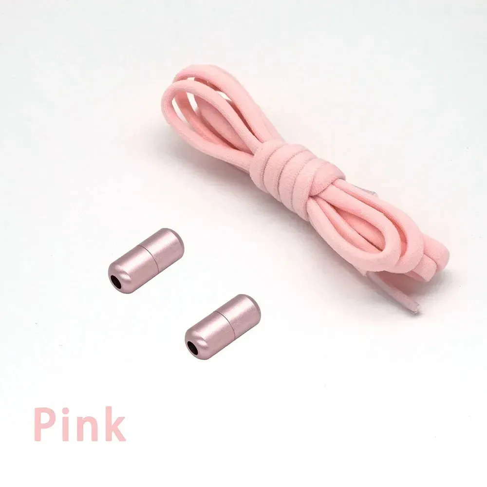 Colorful Capsule Buckle Elastic No-Tie Shoelaces for Sneakers - Semicircle Design for Kids and Adults