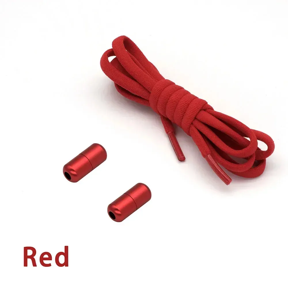 Colorful Capsule Buckle Elastic No-Tie Shoelaces for Sneakers - Semicircle Design for Kids and Adults