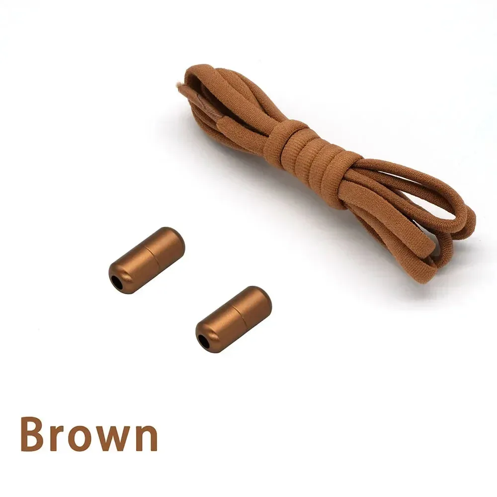 Colorful Capsule Buckle Elastic No-Tie Shoelaces for Sneakers - Semicircle Design for Kids and Adults