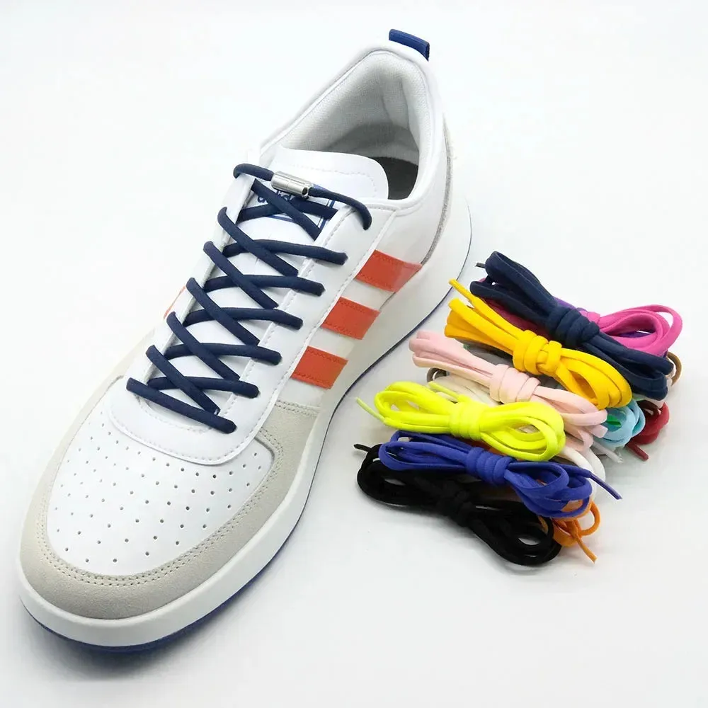 Colorful Capsule Buckle Elastic No-Tie Shoelaces for Sneakers - Semicircle Design for Kids and Adults