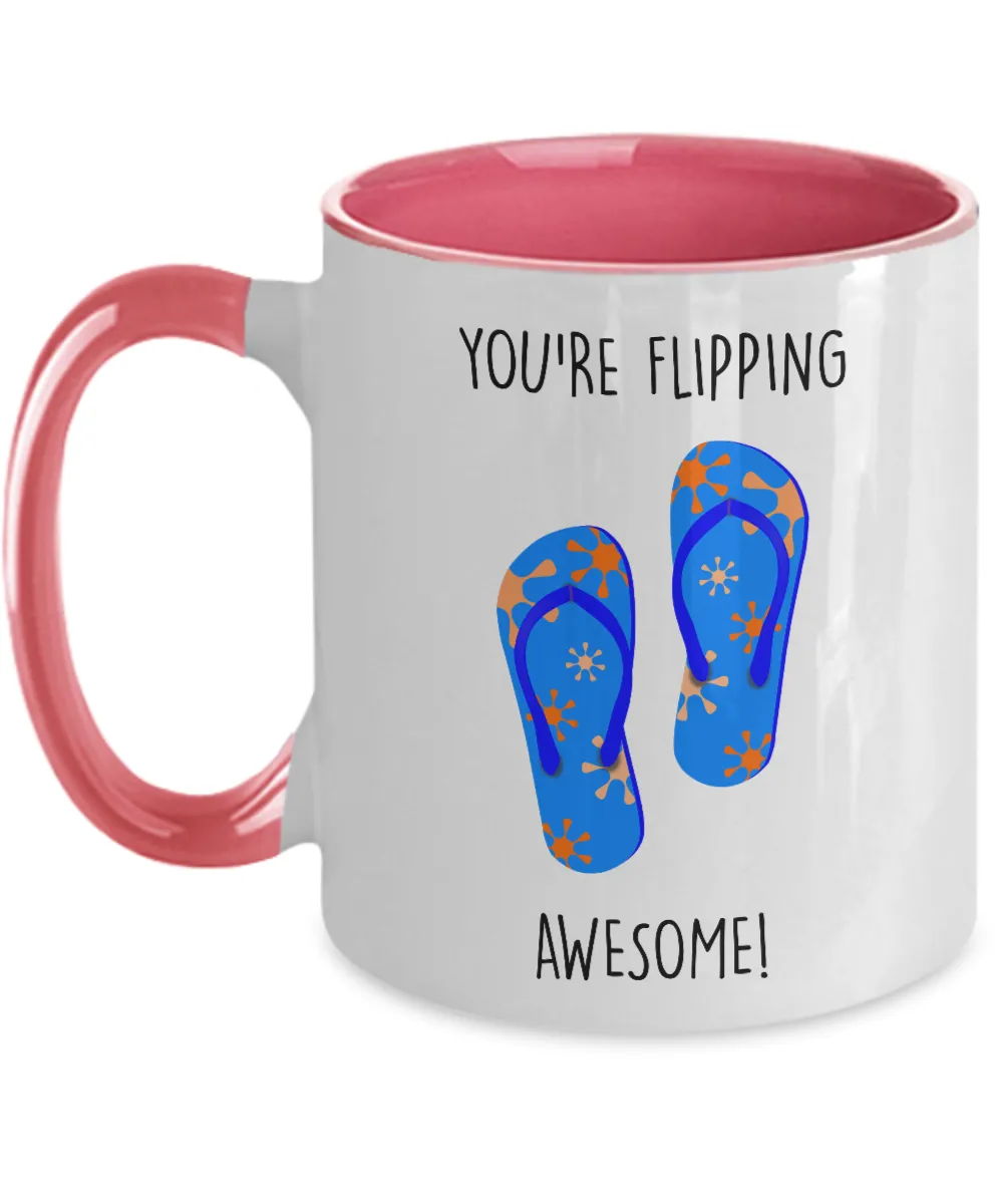 Congratulations You're Flipping Awesome Two-Tone Mug Coffee Cup Funny Gift