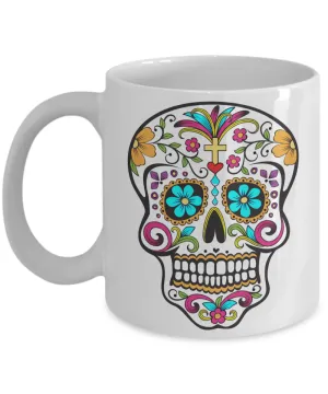 Day of the Dead Mug - Colorful Sugar Skull Mug - Mexican Folk Art - Dia De Los Muertos Coffee Cup