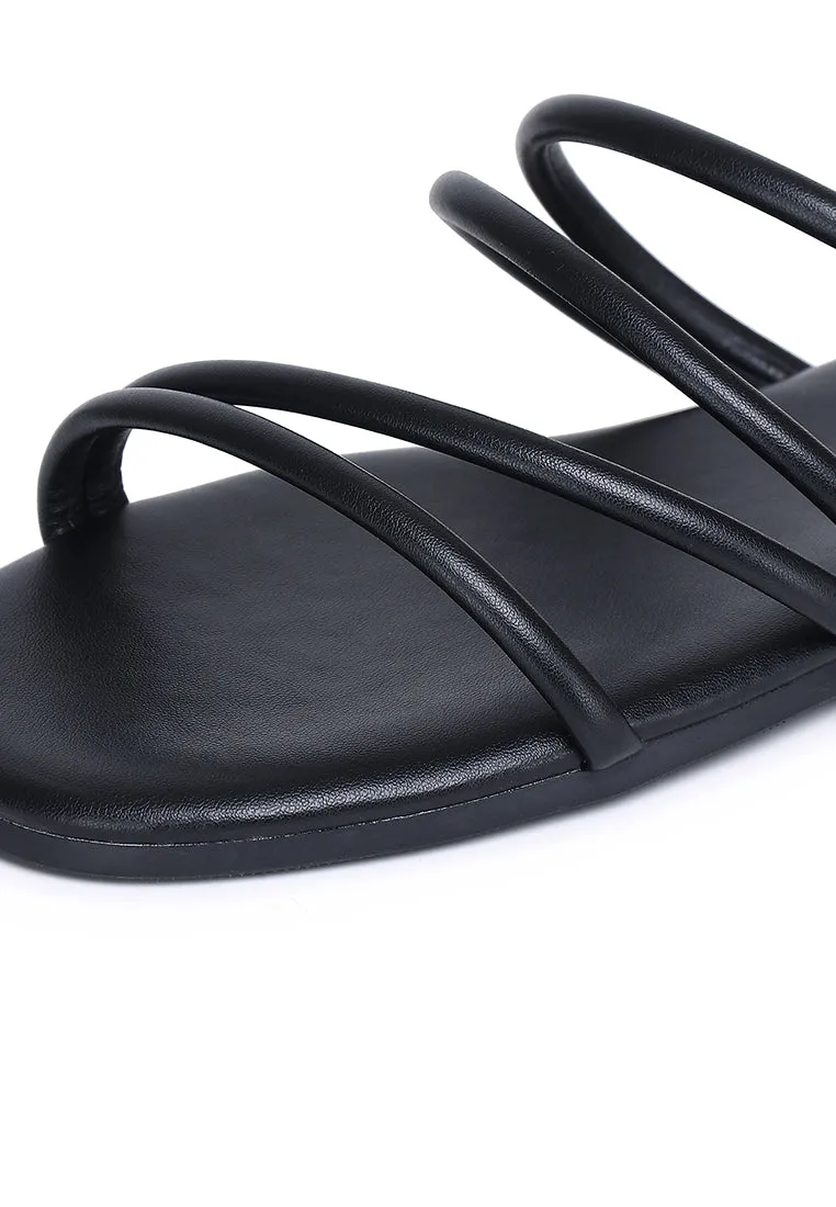 Delima Strappy Sandals (Black)